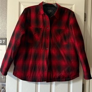 Pendleton Women's Red and Black Plaid Utility Jacket